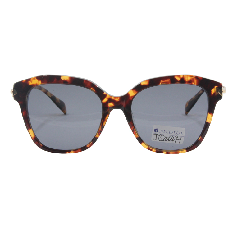 High Quality Women Fashion Transparent Tortoiseshell Cat Eye Acetate Sunglasses Polarized Custom logo