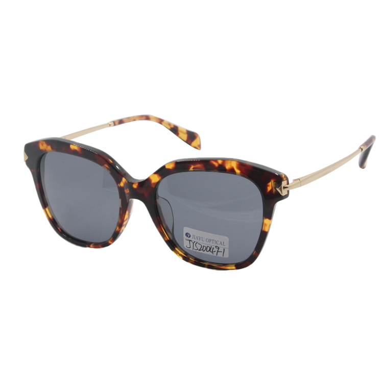 High Quality Women Fashion Transparent Tortoiseshell Cat Eye Acetate Sunglasses Polarized Custom logo