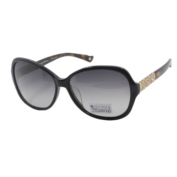 Latest Design Luxury Style with Crystal Stones Arms Hand Made Mens Acetate Round Sunglasses