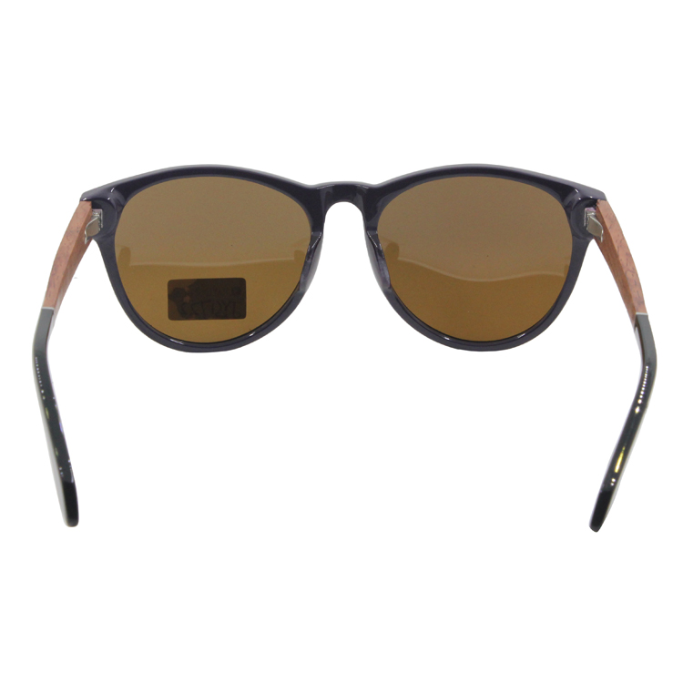 Manufacturers Hand Made Women Brown Round Eyewear Acetate Wood Sunglasses