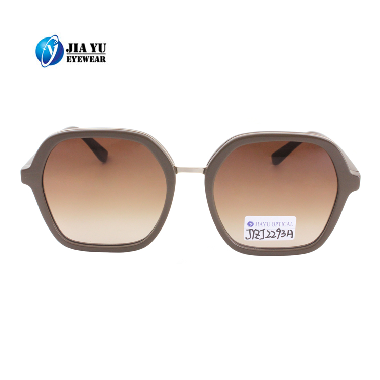 Metal Bridge Women Sunglasses Acetate Gradient Brown Lens Acetate Sunglasses