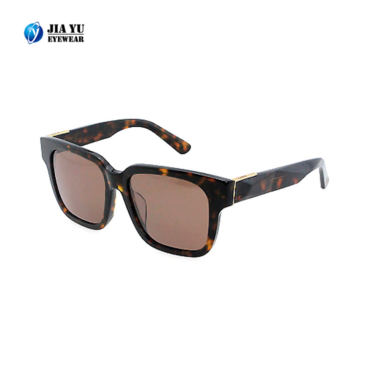 Name Brand Wholesale Custom Men Square Polarized Fashion Retro Acetate Sunglasses