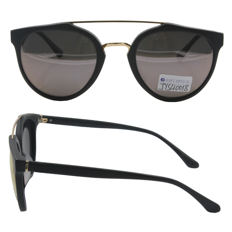 New Designer Black Double Meatal Bridge Handmade Acetate Sunglasses