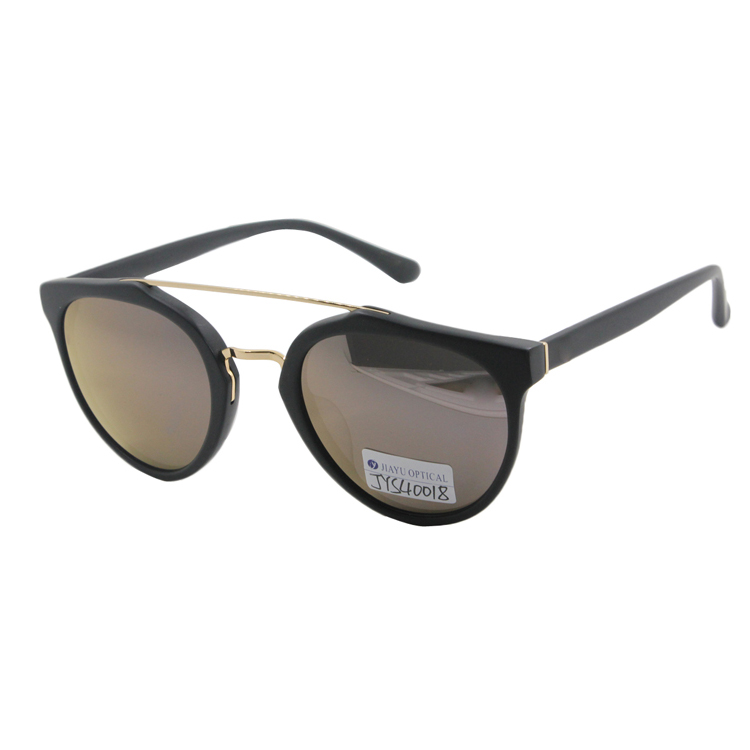 New Designer Black Double Meatal Bridge Handmade Acetate Sunglasses