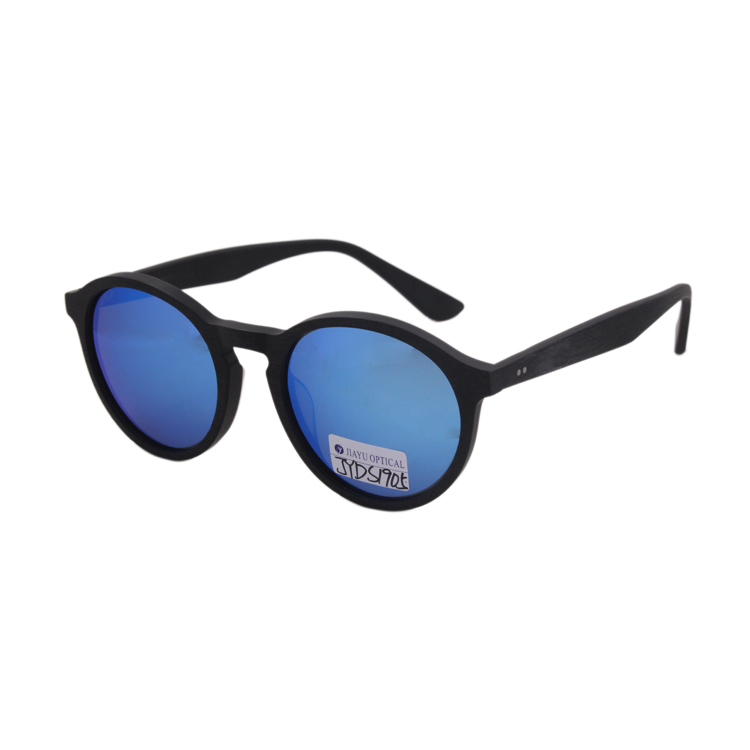 New Fashion Wood UV400 Polarized Retro Round Women Acetate Sunglasses