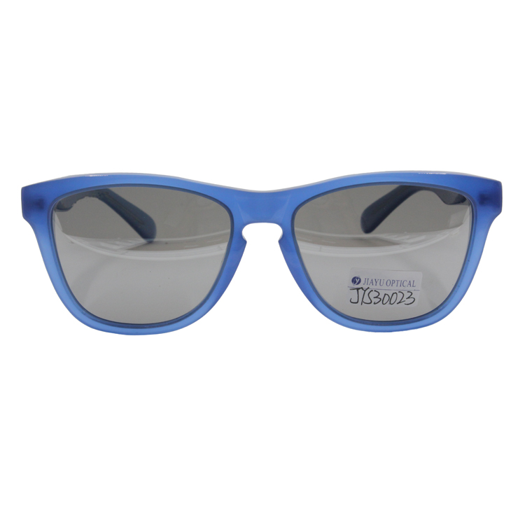 Vintage Retro Mirror Clear Blue Unisex Acetate Sunglasses with Custom Logo