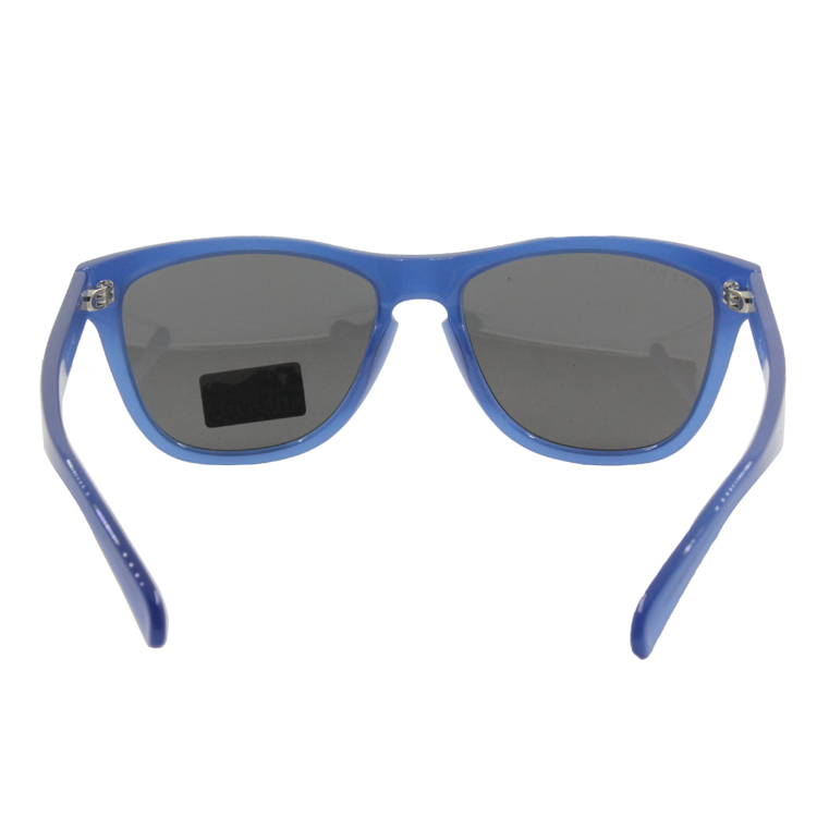 Vintage Retro Mirror Clear Blue Unisex Acetate Sunglasses with Custom Logo