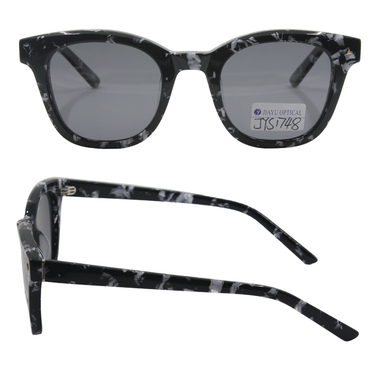 Wholesale Custom Men and Women Sun Glasses Fashion Designer Acetate Black Cat Eye Sunglasses