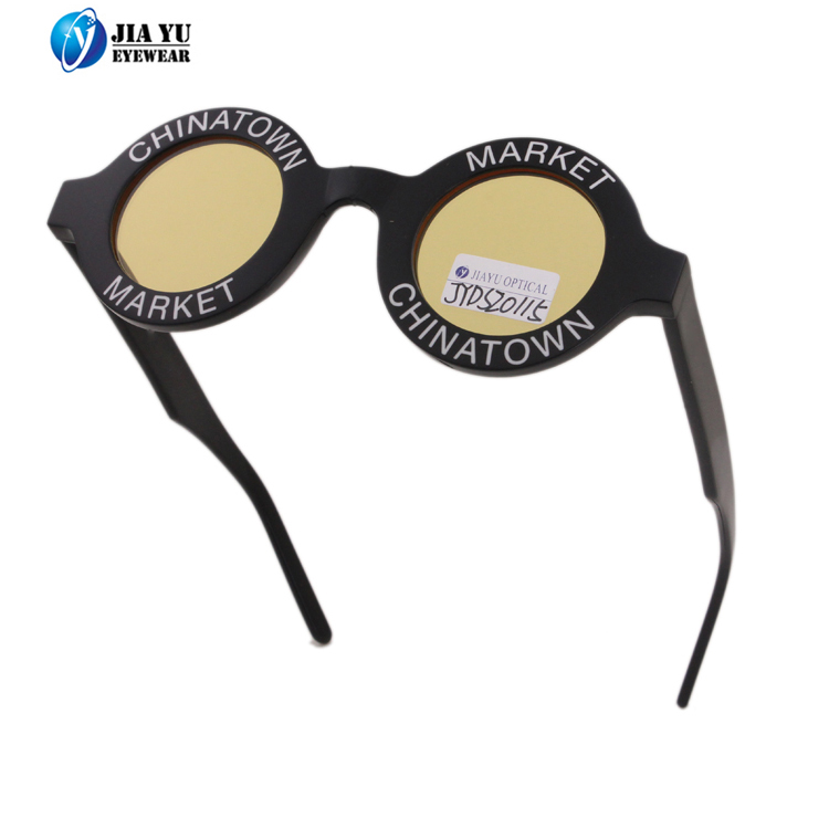 Wholesale Fashion Brand Polarized Custom Vintage Small Round Women Acetate Sunglasses