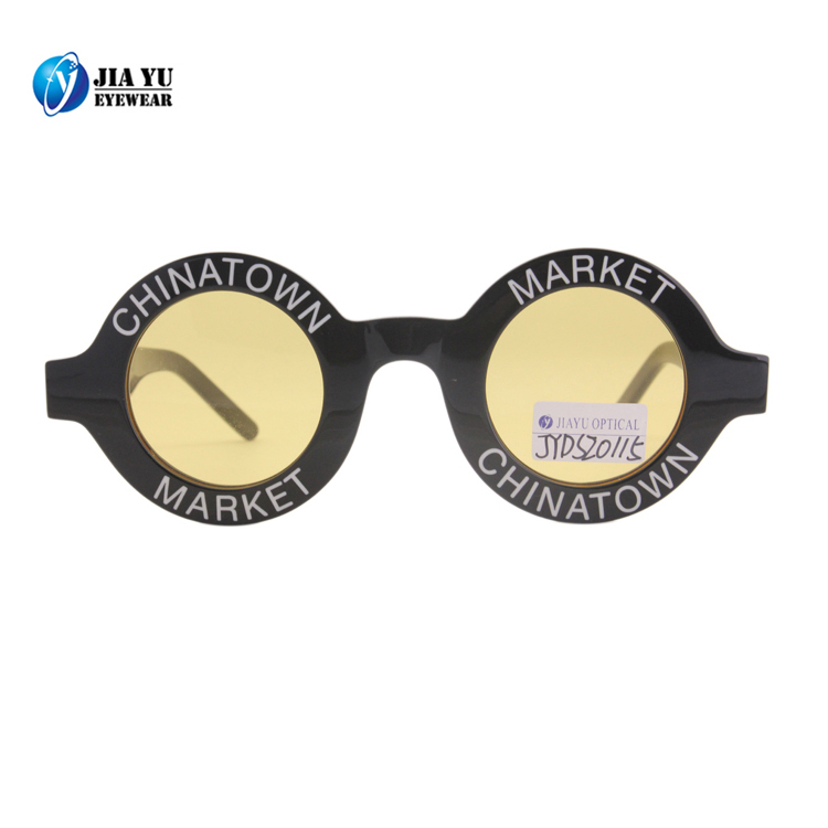 Wholesale Fashion Brand Polarized Custom Vintage Small Round Women Acetate Sunglasses