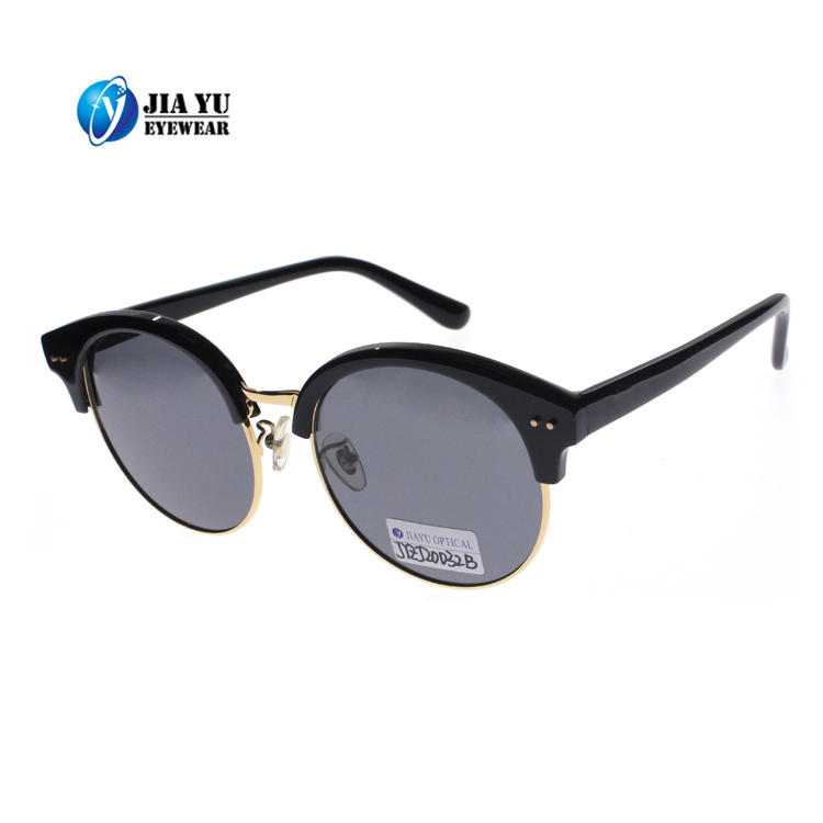 High Quality Handmade Acetate Sunglasses, Half Frame, Round