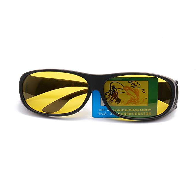 Night Vision Wrap Around Prescription Eyewear Anti Glare Fit Over Glasses For Driving