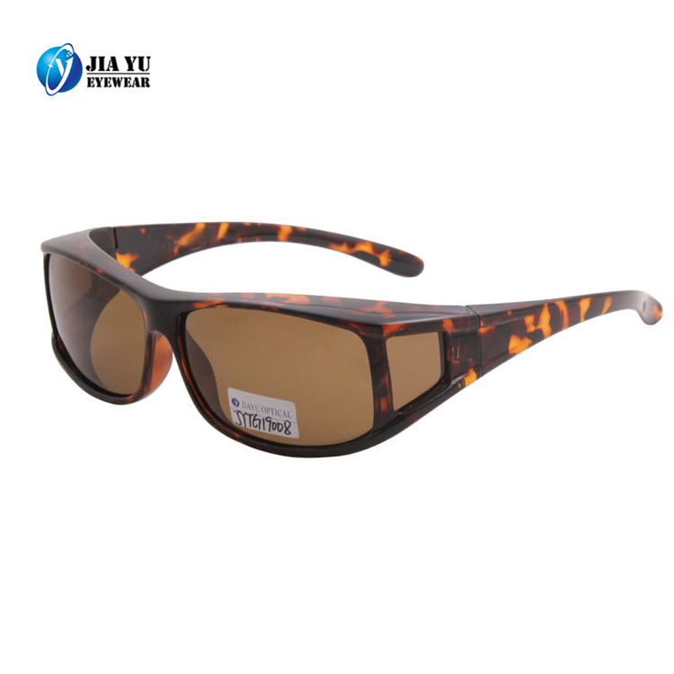 Brown Tortoise Shell Polarized Sunglasses Women Men Oversized That Fit Over Glasses With Your Logo
