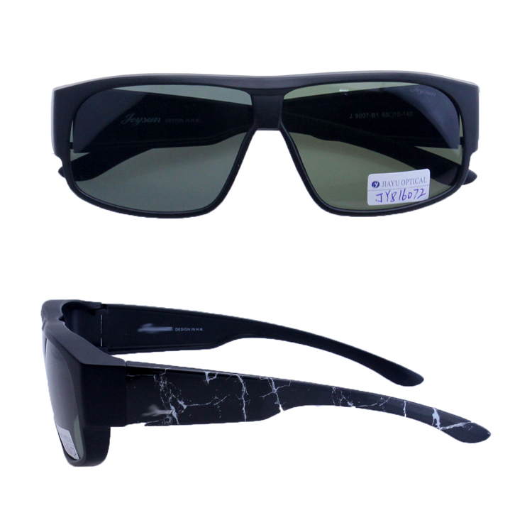 Fashion Mens Plastic Fit Over Green TAC Polarized Sunglasses Over Glasses