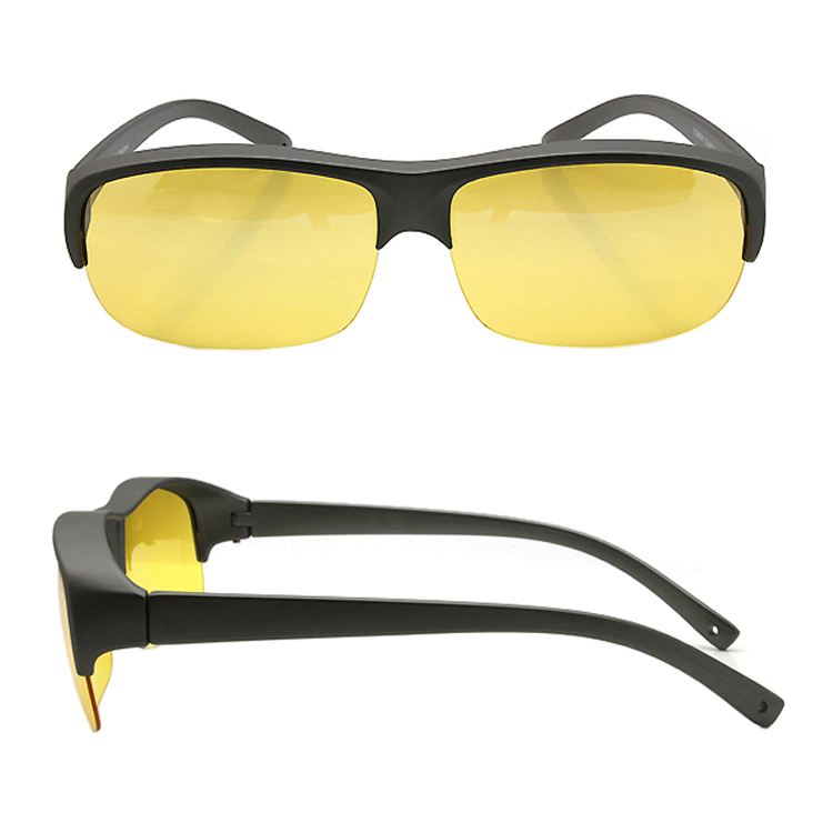HD Night Vision Fit Over Glasses Over-Prescription Sunglasses with Yellow Lenses
