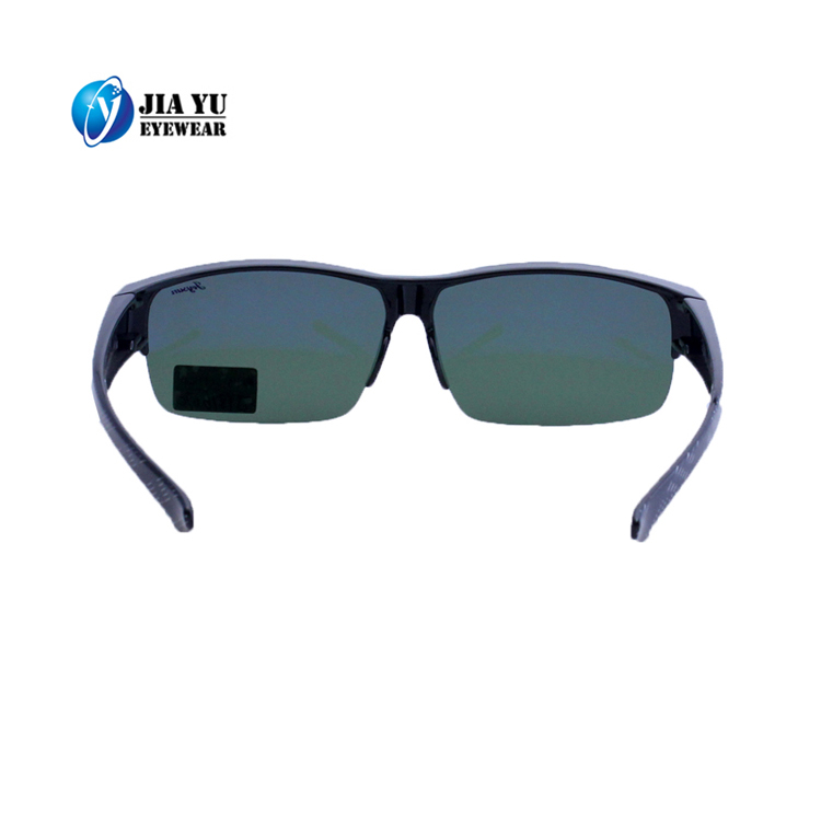High Quality Half Rim Green Polarized Lens Fit Over Prescription Glasses