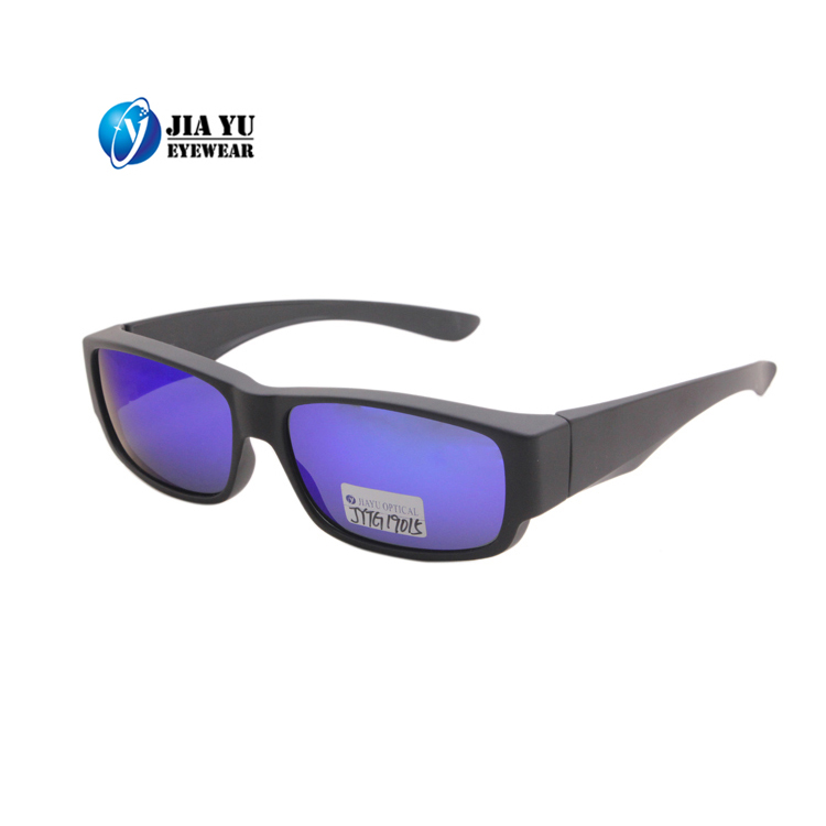 Wholesale Custom Logo UV400 Mirror Polorized Lenses Square Fit Over Sunglasses