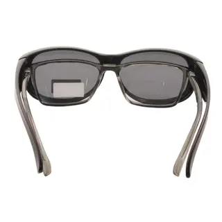 Retro Square Black Oversized Polarized Fit Over Sunglasses