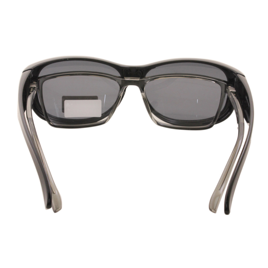 Retro Square Black Oversized Polarized Fit Over Sunglasses