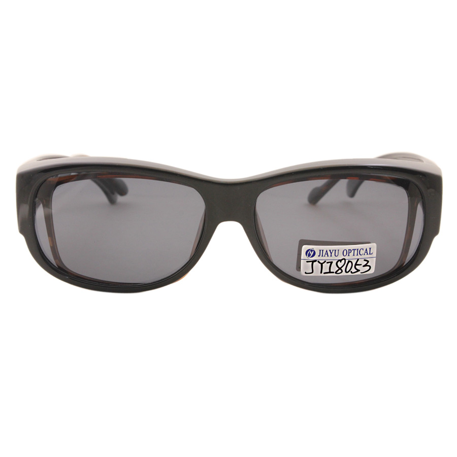 Retro Square Black Oversized Polarized Fit Over Sunglasses
