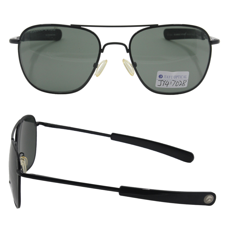 100% UV400 Protection and Polarized Military Style Metal Frame Sunglasses with Bayonet Temples