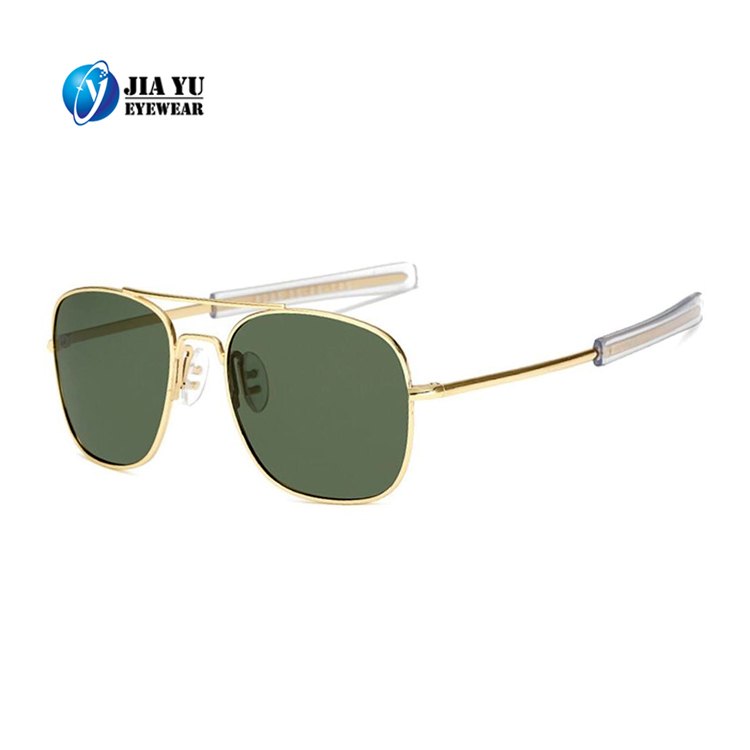 100% UV400 Protection and Polarized Military Style Metal Frame Sunglasses with Bayonet Temples