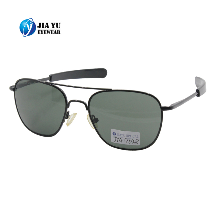 100% UV400 Protection and Polarized Military Style Metal Frame Sunglasses with Bayonet Temples