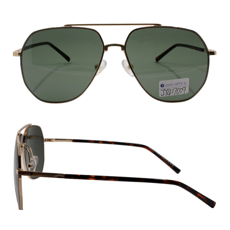 China Custom Fashion Designer Blue Mirror PC Lens Metal Polarized Pilot Metal Men Sunglasses