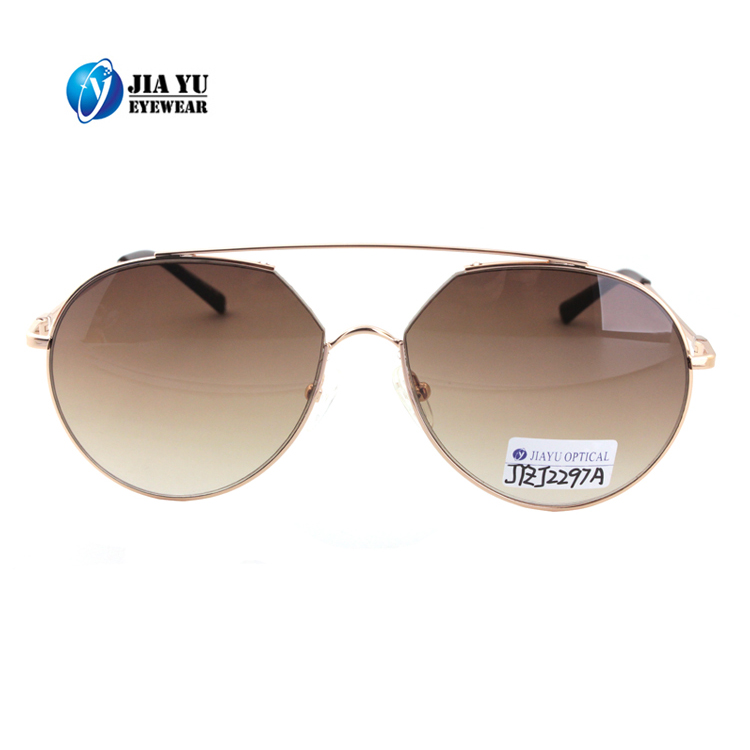 China High Quality Fashion Retro Metal Bridge Luxury Mirrored Lenses Metal Sunglasses