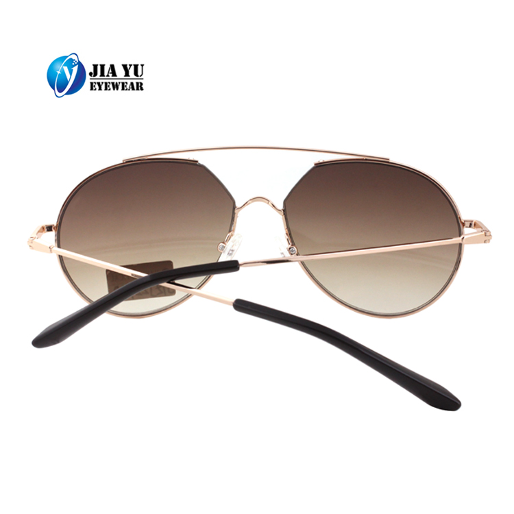 China High Quality Fashion Retro Metal Bridge Luxury Mirrored Lenses Metal Sunglasses