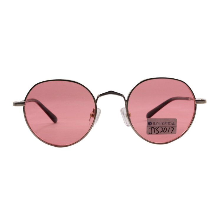 China Xiamen Real Rim Lock Polarized Fashion Retro Pink Round Lens Sun Sunglasses