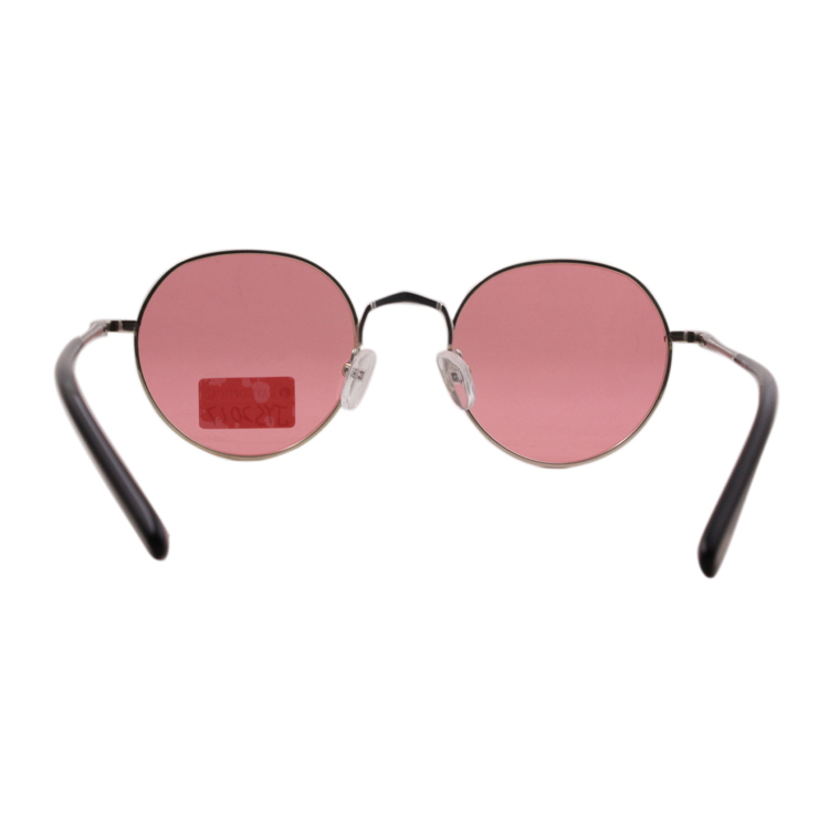 China Xiamen Real Rim Lock Polarized Fashion Retro Pink Round Lens Sun Sunglasses