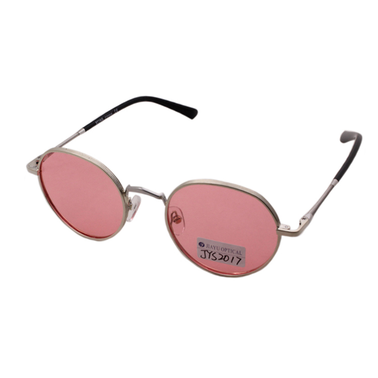 China Xiamen Real Rim Lock Polarized Fashion Retro Pink Round Lens Sun Sunglasses