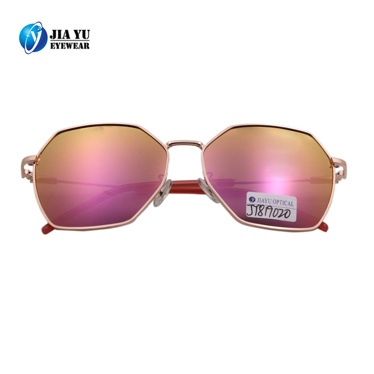Custom Vintage Polarized Women Fashion Square Metal Sunglasses