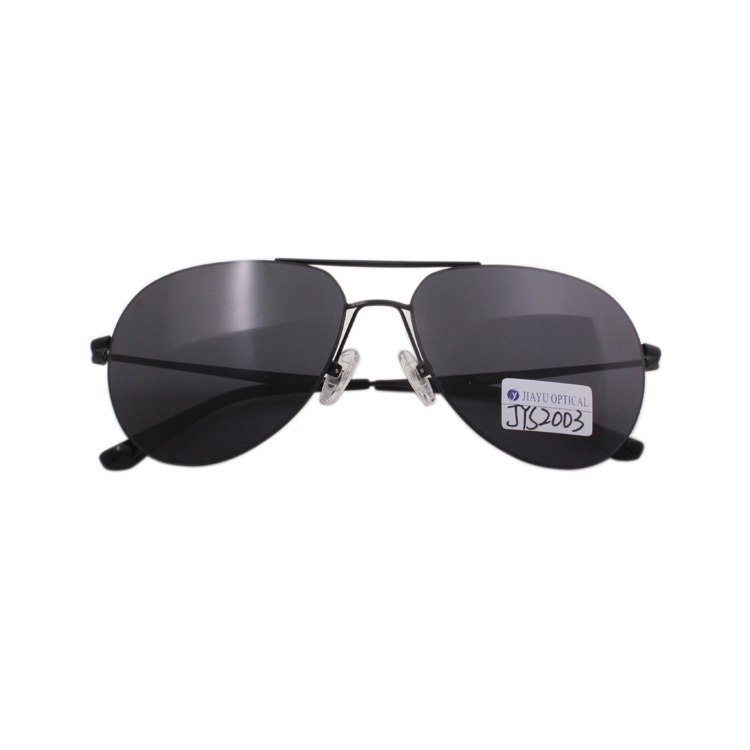 Dark Rimless Adjustable Nose Pad Polarized Metal Sunglasses