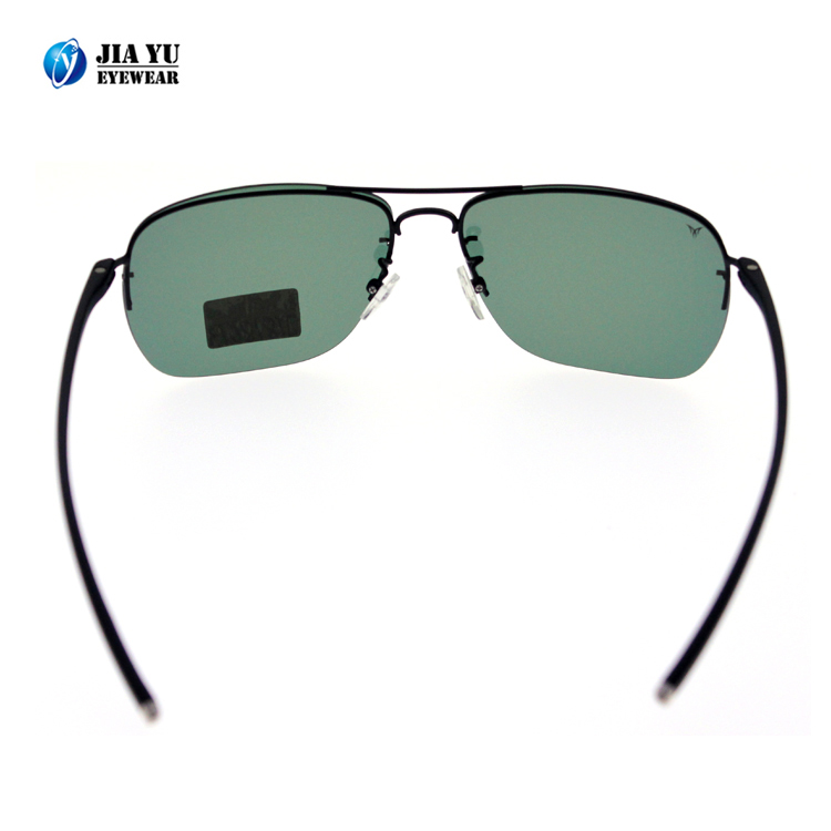 Fashion Custom Mirrored Lenses Polarized Square Men Metal Sunglasses