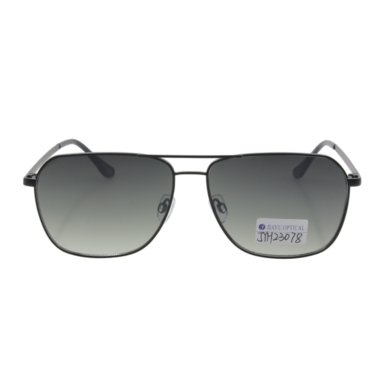 Fashion Retro Double Bridge Transparent Silicone Nose Pad UV400 Polarized Vintage Metal Sunglasses