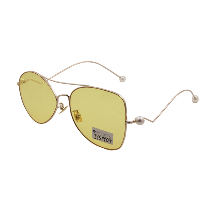 Fashion Vintage Polarized Night Vision with Pearls Metal Sunglasses