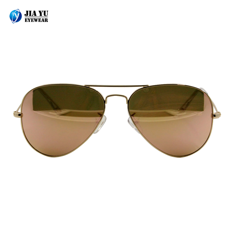 High Quality Custom Sun Shades Multi Color Mirror Lens Retro Pilot Metal Sunglasses