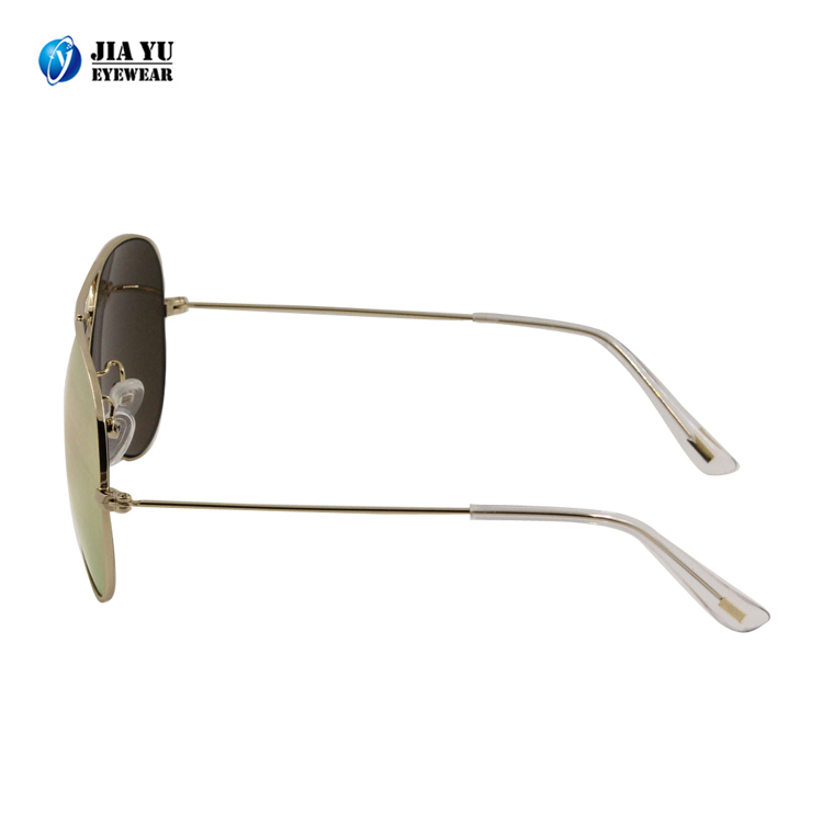High Quality Custom Sun Shades Multi Color Mirror Lens Retro Pilot Metal Sunglasses