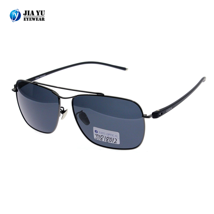 High Quality Fashion Custom Logo Polarized Metal Square Sunglasses