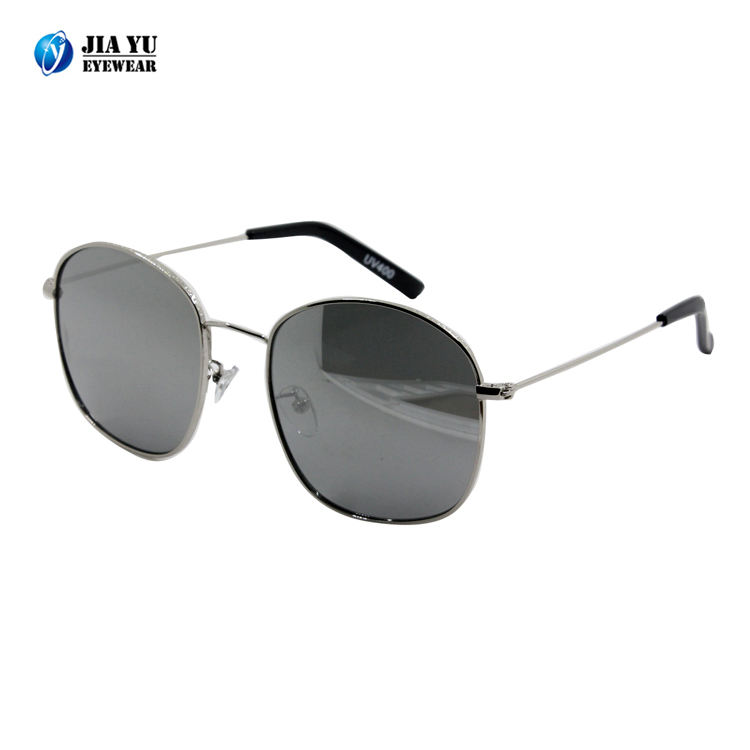 High Quality Fashion Mirrored Custom Brand Round UV400 Metal Sunglasses