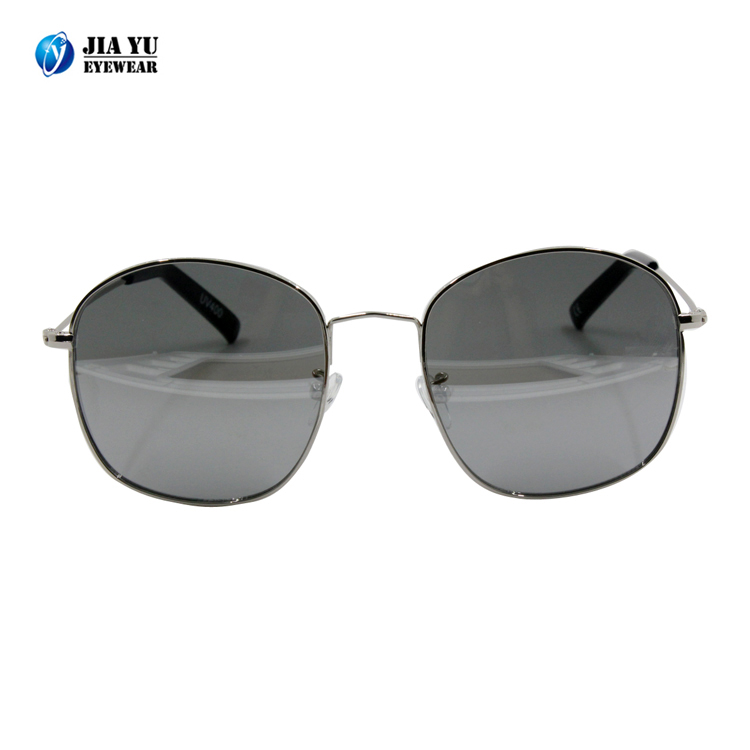 High Quality Fashion Mirrored Custom Brand Round UV400 Metal Sunglasses
