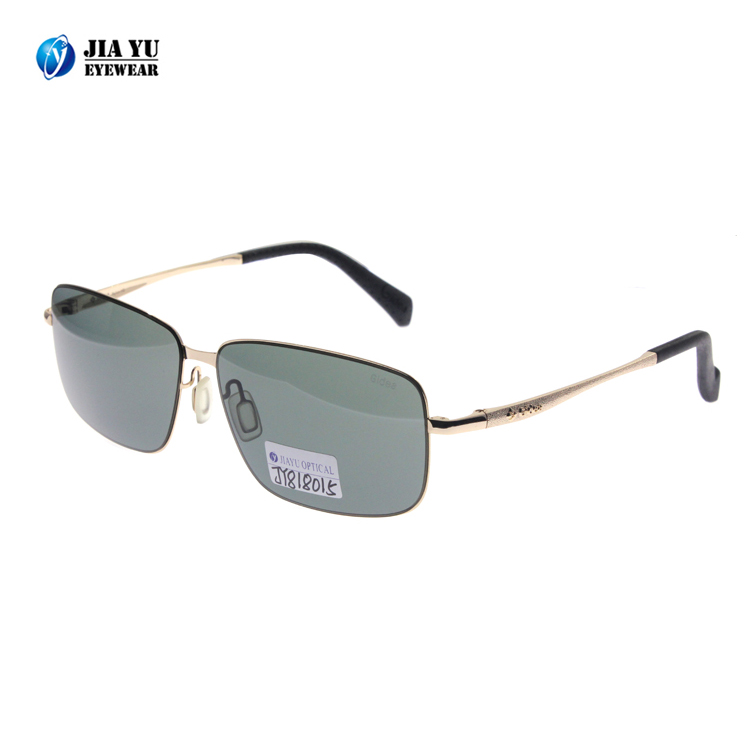 High Quality Square Classic Retro UV400 Polarized Men Metal Sunglasses