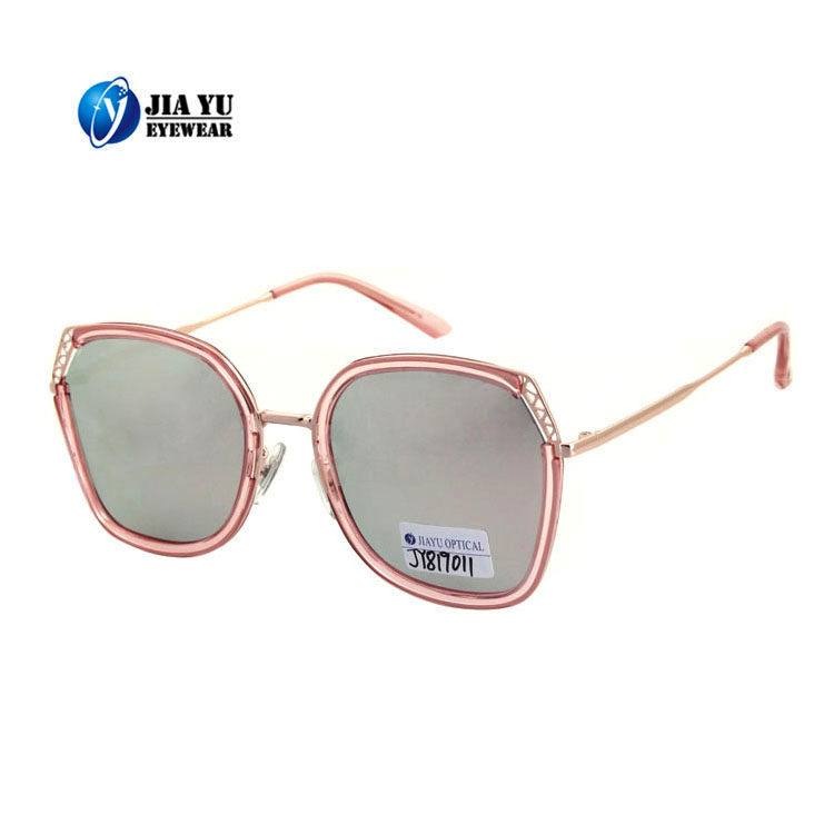 High quality Mirror Lenses Fashion Women's Metal Sunglasses