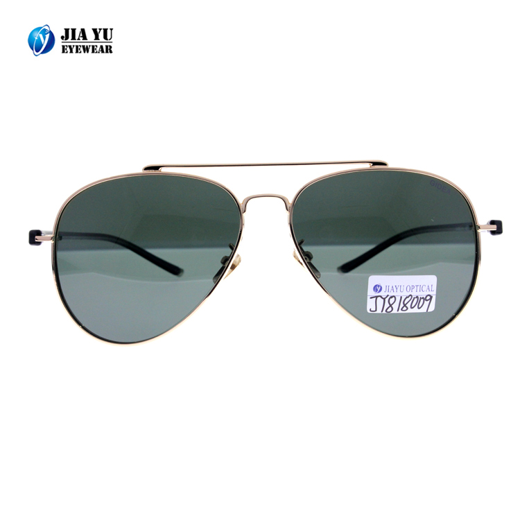 Hot Sale Custom Logo Protection Double Bridge Retro Polarized Metal Sunglasses Luxury