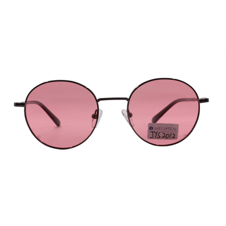 Ladies Polarized Pink Lens Vintage Retro With Brown Metal Frame Sunglasses Women