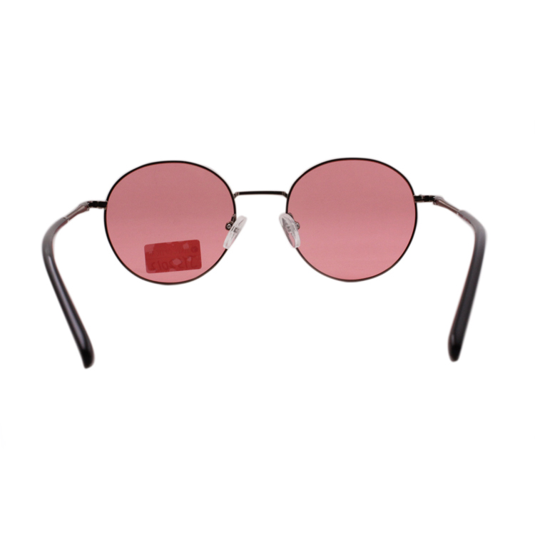 Ladies Polarized Pink Lens Vintage Retro With Brown Metal Frame Sunglasses Women