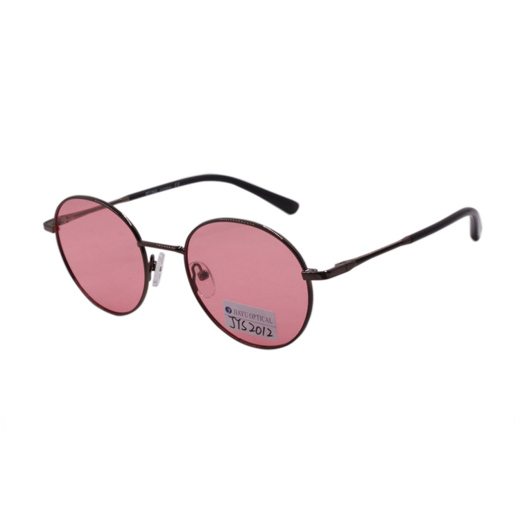 Ladies Polarized Pink Lens Vintage Retro With Brown Metal Frame Sunglasses Women