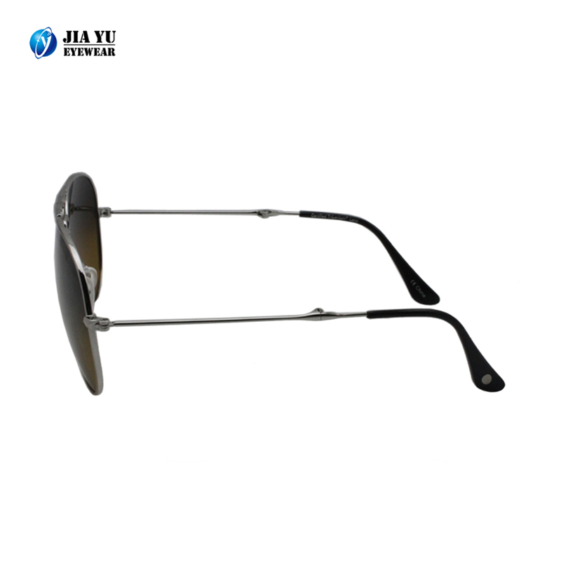 Luxury Brand Designer Retro Gradient Lens Metal Polarized Pilot Foldable Sunglasses